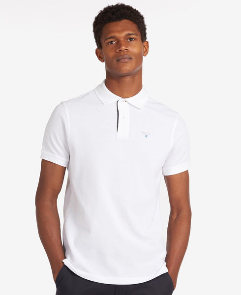 Barbour MML0012-WH11 Tartan Pique Polo SS WHITE