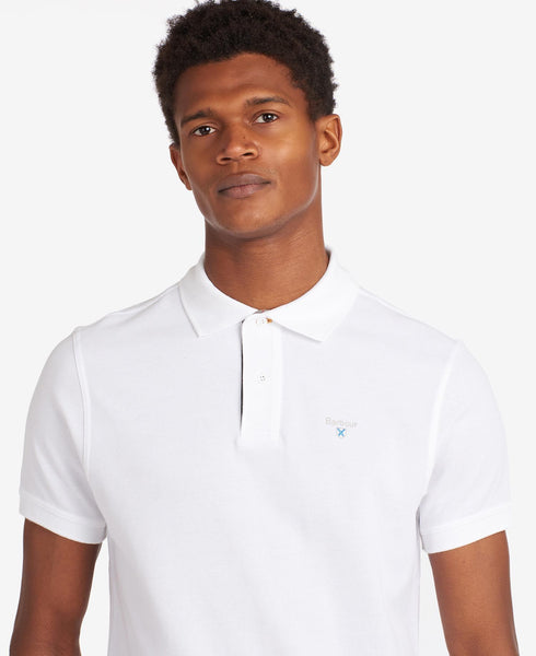 Barbour MML0012-WH11 Tartan Pique Polo SS WHITE