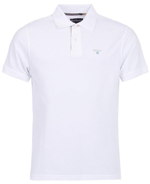 Barbour MML0012-WH11 Tartan Pique Polo SS WHITE