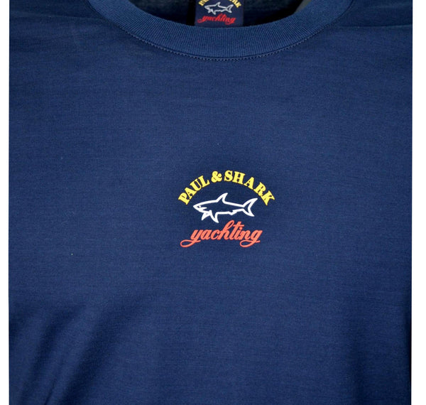 Paul & Shark COP1096-013 Organic cotton T-Shirt Classic Print Logo BLU NAVY