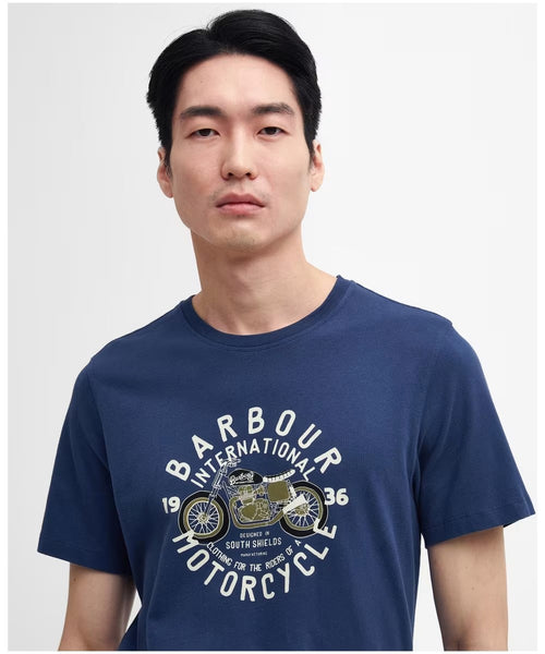 BARBOUR MTS1244-NY55 International Sprint T-Shirt WASHED COBALT BLUE