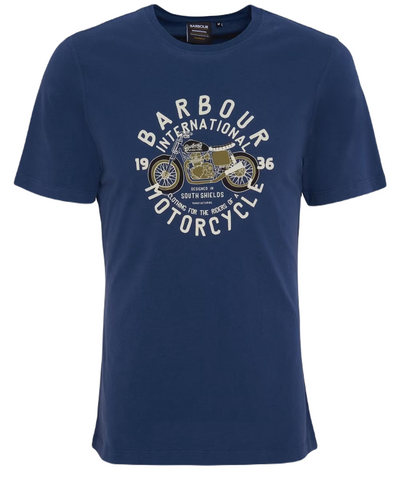 BARBOUR MTS1244-NY55 International Sprint T-Shirt WASHED COBALT BLUE