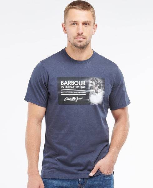 BARBOUR MTS0931-NY91 International Steve McQueen Legend T-Shirt NAVY BLUE