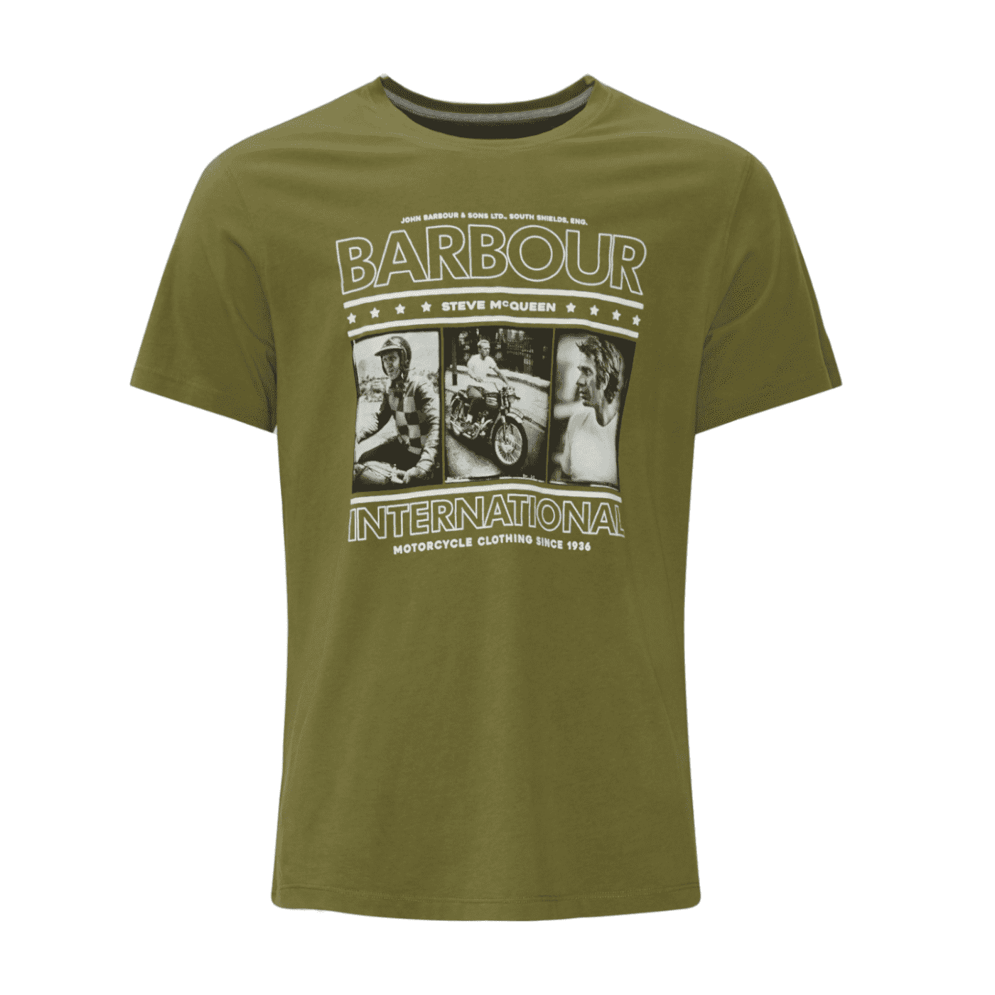 BARBOUR MTS0932-OL73 International Steve McQueen Real Military T-Shirt OLIVE GREEN
