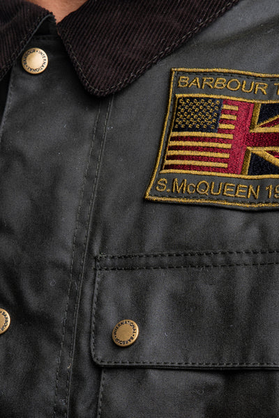 BARBOUR MWX1853-SG91 International SMQ Workers Wax Jacket SAGE GREEN