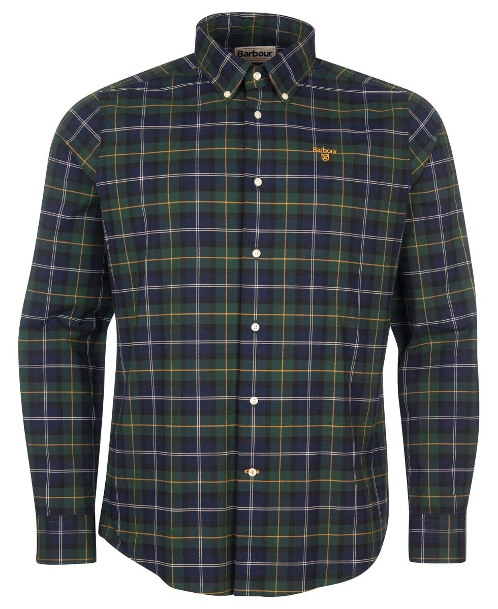 Barbour MSH4993-TN55 Helmside Tailored BD Shirt Seaweed Tartan