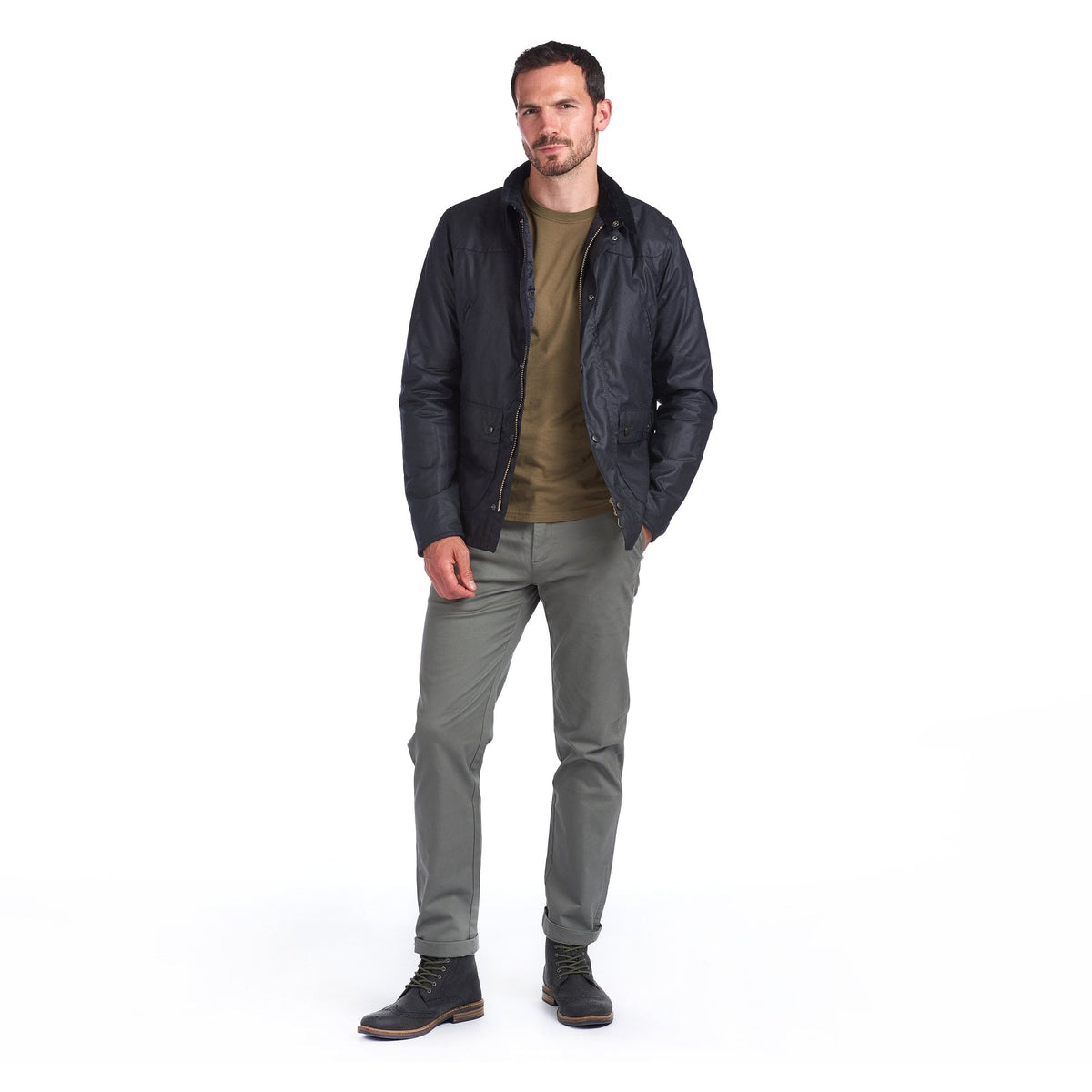 Barbour MWX1106 NY92 Reelin Waxed Jacket NAVY Blue TROVISO1883