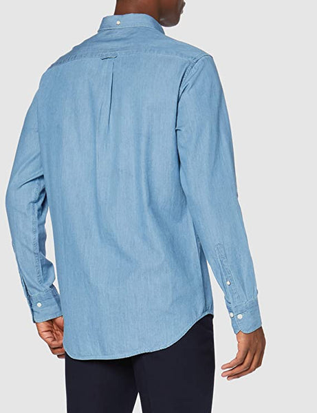 Gant 3040520-980 Regular Indigo Button Down Denim Shirt Light Blue