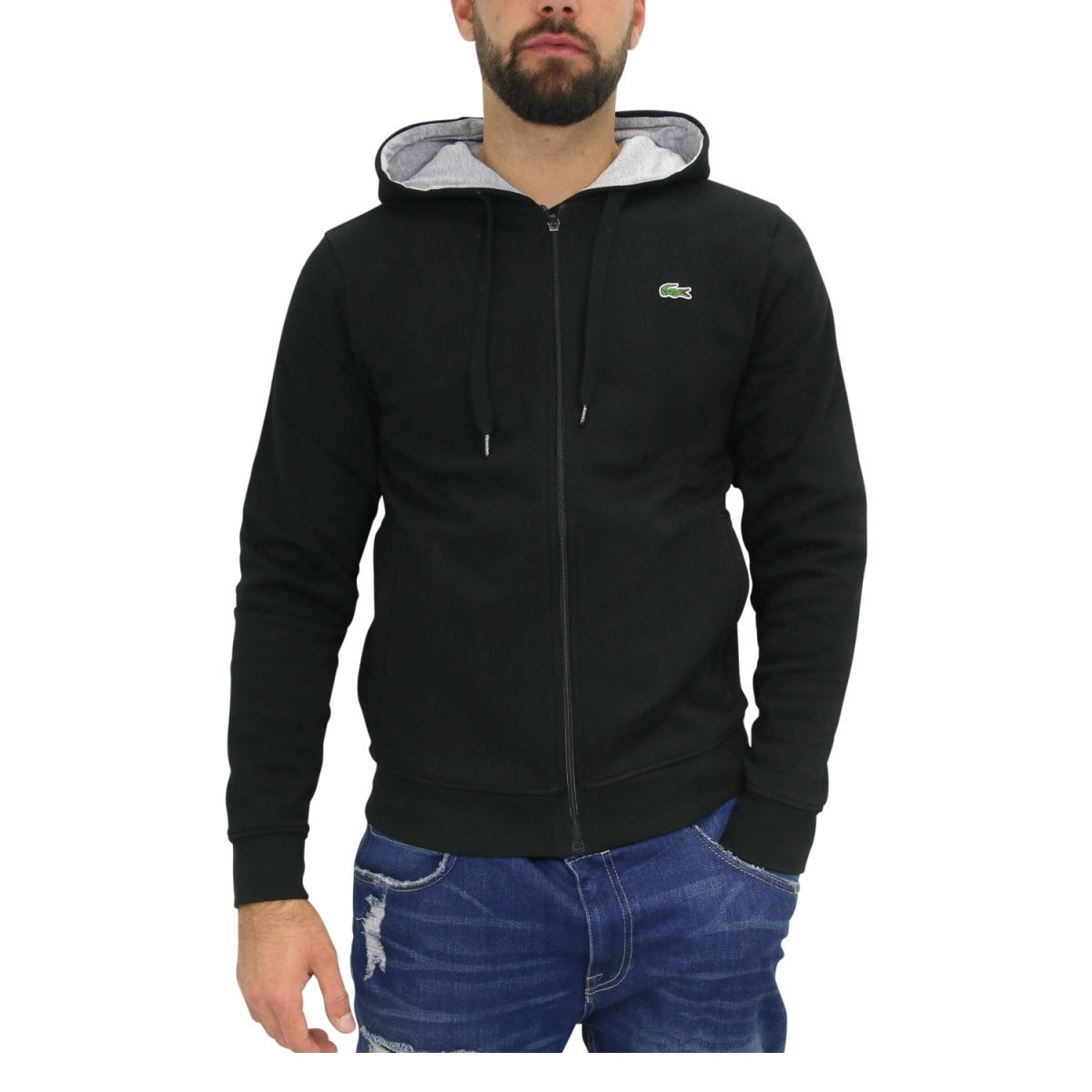 Lacoste SH7609-SNP Full Zip Hoodie BLACK – TROVISO1883