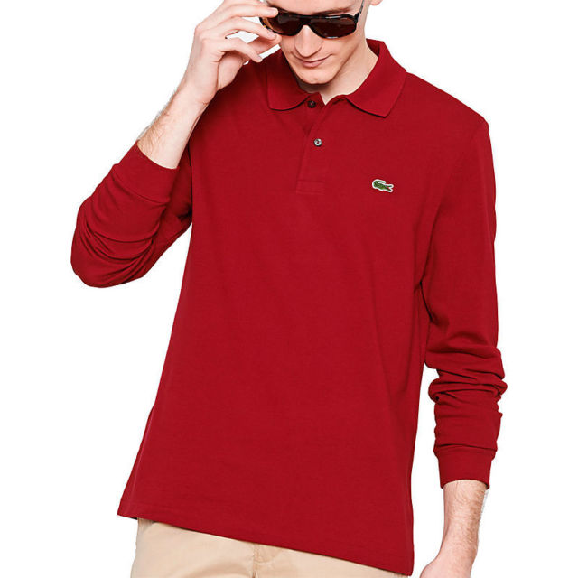 Lacoste L1312 476 Polo Pique LS BORDEAUX TROVISO1883