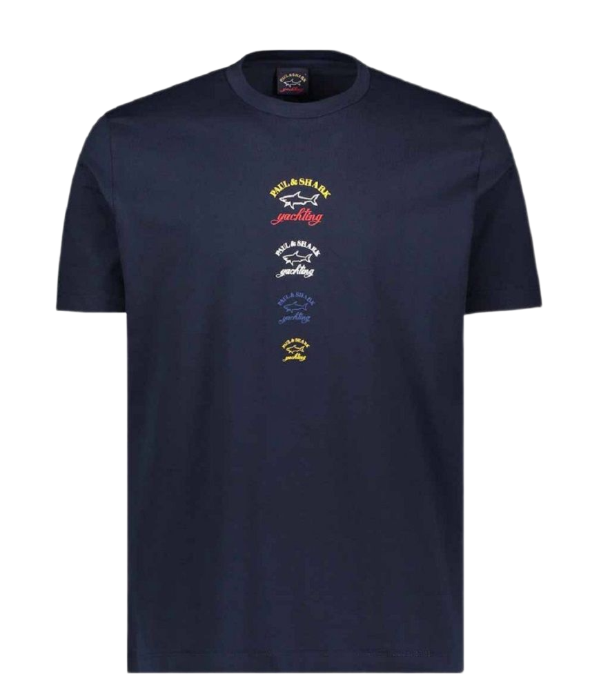Tシャツ・カットソー PAUL  SHARK Men T Shirts 22411073 013 BLUE Paul & Shark 22411073-013 Organic cotton T-Shirt with