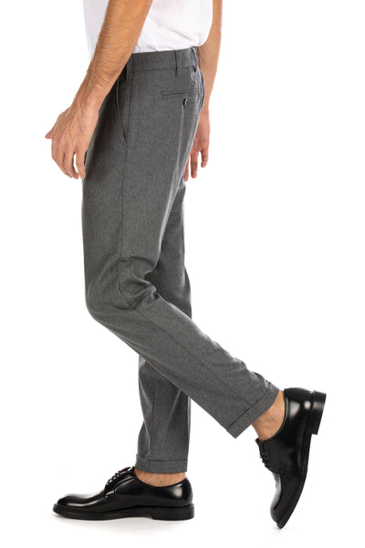 Re-Hash P249CG-3302 Pantalone Slim Tasca America Effetto Wool MELANGE GREY (grigio)