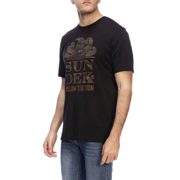 Sundek M026TEJ7853-004 Logo Follow The Sun T-Shirt SS BLACK Camou