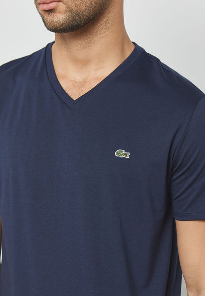 Lacoste TH6710-166 T-Shirt Manica Corta Cotone BLU navy