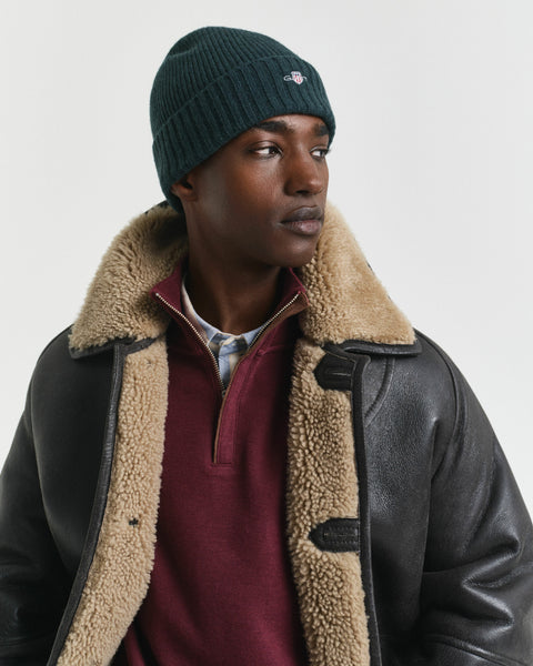 GANT 9910023-374 Berretto in Lana Shield TARTAN GREEN