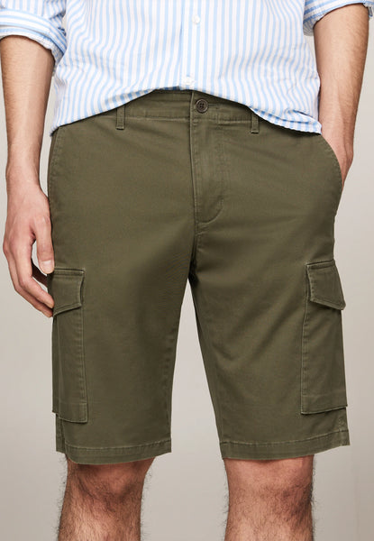 Tommy Hilfiger MW0MW04310 John CRG Cargo Short Light Twill Bermuda Uomo Olive Green