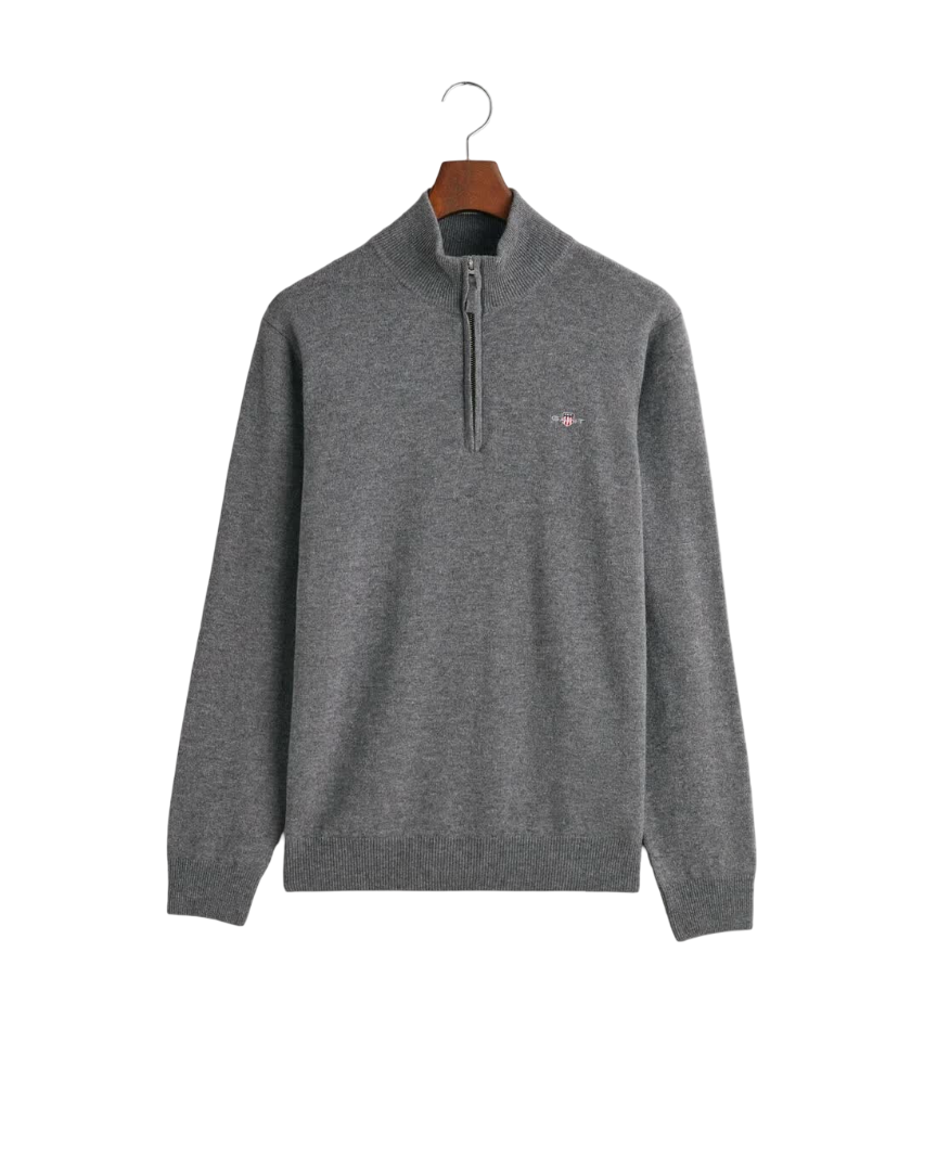 GANT 86213-095 Superfine Lambswool Half Zip Pullover Antracit Grey
