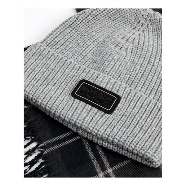 BARBOUR MGS0092-GY31 International Sweeper Beanie&amp;Scarf Gift Set DARK GRAY
