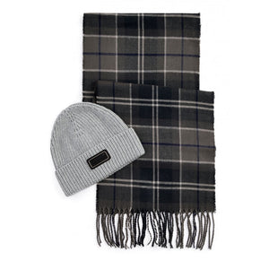 BARBOUR MGS0092-GY31 International Sweeper Beanie&amp;Scarf Gift Set DARK GRAY