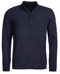 BARBOUR MKN1187-NY91 Tisbury Lambswool Half-Zip Mouline' Pullover NAVY BLUE