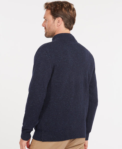 BARBOUR MKN1187-NY91 Tisbury Lambswool Half-Zip Mouline' Pullover NAVY BLUE