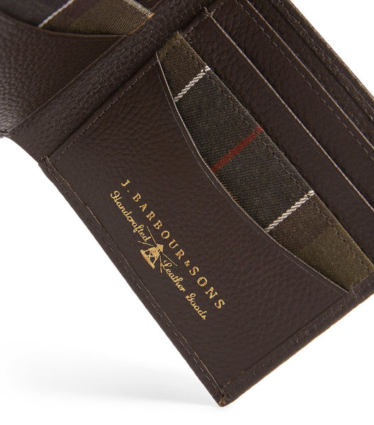 BARBOUR MLG006-BR11 Portafoglio bifold in pelle Tarbert MARRONE