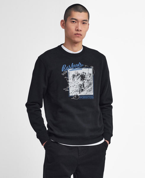 BARBOUR MOL0629-BK31 International Brandle Crew Sweatshirt BLACK