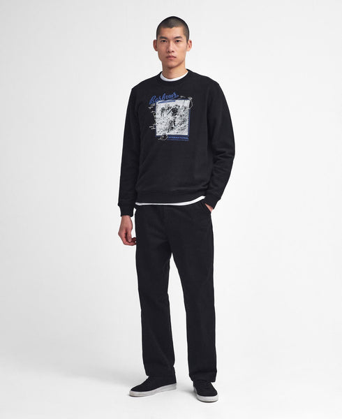 BARBOUR MOL0629-BK31 International Brandle Crew Sweatshirt BLACK