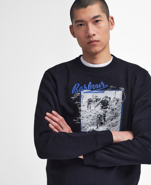 BARBOUR MOL0629-BK31 International Brandle Crew Sweatshirt BLACK