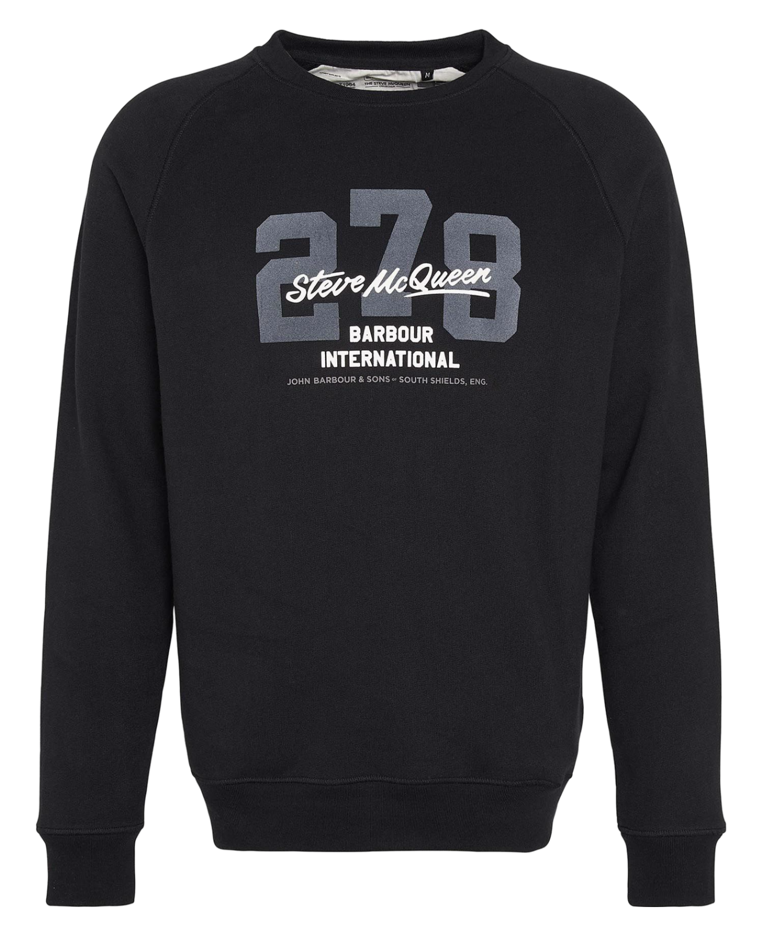 BARBOUR MOL0635-BK31 International Signature Steve McQuenn Crew Sweatshirt BLACK
