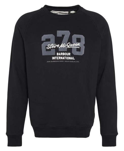 BARBOUR MOL0635-BK31 International Signature Steve McQuenn Crew Sweatshirt BLACK