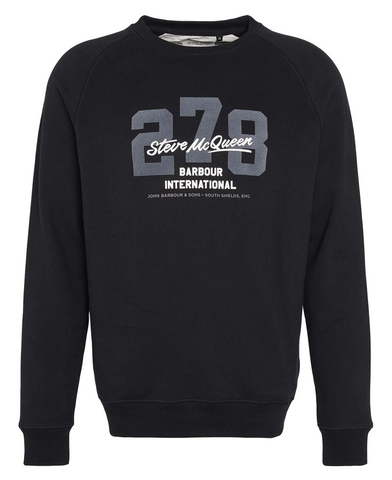 BARBOUR MOL0635-BK31 International Signature Steve McQuenn Crew Sweatshirt BLACK