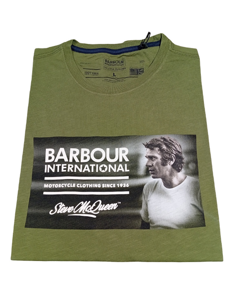 BARBOUR MTS0931- OL73 International Steve McQueen Legend T-Shirt MILITARY OLIVE