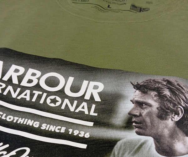 BARBOUR MTS0931- OL73 International Steve McQueen Legend T-Shirt MILITARY OLIVE