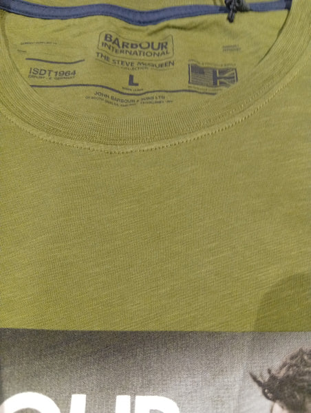 BARBOUR MTS0931- OL73 International Steve McQueen Legend T-Shirt MILITARY OLIVE