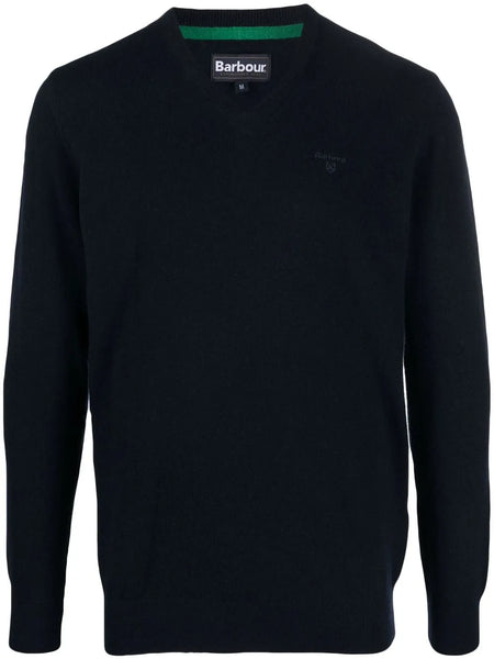 BARBOUR MKN0345-NY71 Essential Lambswool C-Neck Pullover NAVY Blue