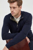 BARBOUR MKN1074-NY91 Half-Zip Cotton Pullover Tartan NAVY BLUE