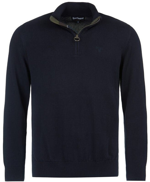 BARBOUR MKN1074-NY91 Half-Zip Cotton Pullover Tartan NAVY BLUE