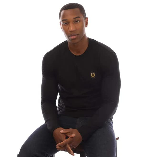 BELSTAFF 100054 BLK T-Shirt Logo Manica Lunga BLACK