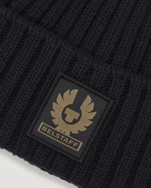 BELSTAFF 100067-BLK Watch Beanie Hat BLACK Berretto Uomo