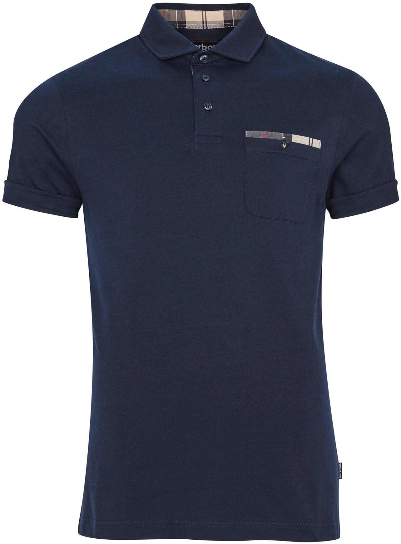 Barbour MML0012-BL14 Corpatch Tartan Pique Polo SS NAVY BLUE