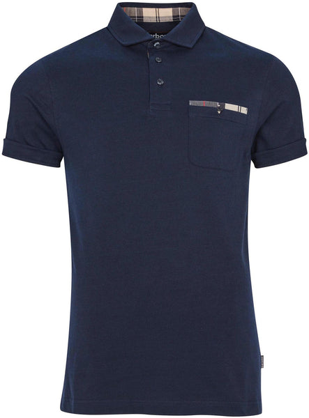 Barbour MML0012-BL14 Corpatch Tartan Pique Polo SS NAVY BLUE