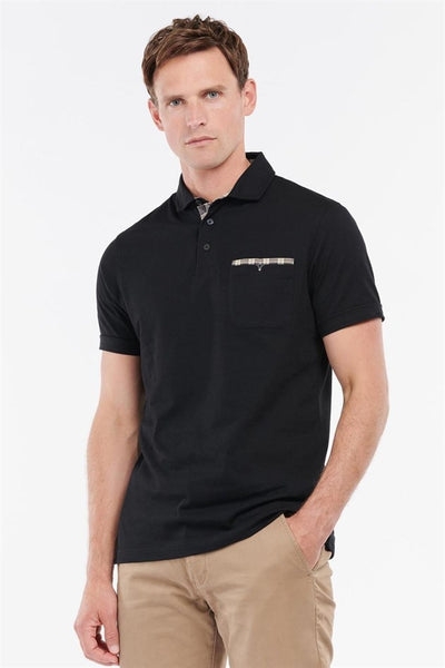 Barbour MML0012-BL14 Corpatch Tartan Pique Polo SS NAVY BLUE
