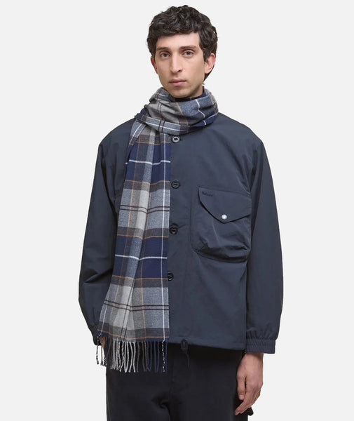 Barbour USC0300-TN38 Galingale Tartan Scarf, Midnight Blue-Grey