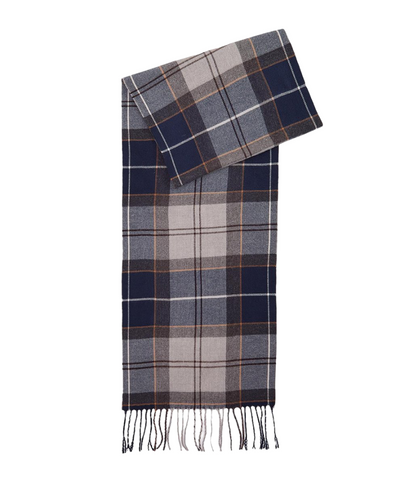 Barbour USC0300-TN38 Galingale Tartan Scarf, Midnight Blue-Grey
