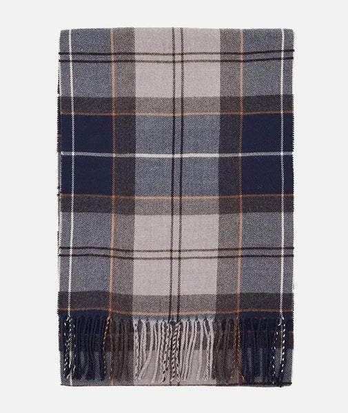 Barbour USC0300-TN38 Galingale Tartan Scarf, Midnight Blue-Grey