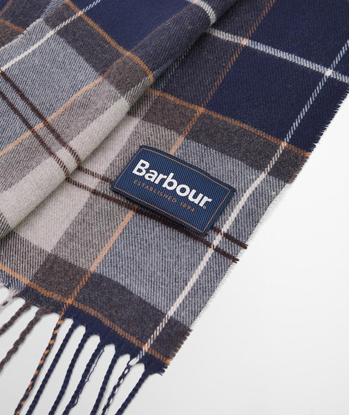Barbour USC0300-TN38 Galingale Tartan Scarf, Midnight Blue-Grey
