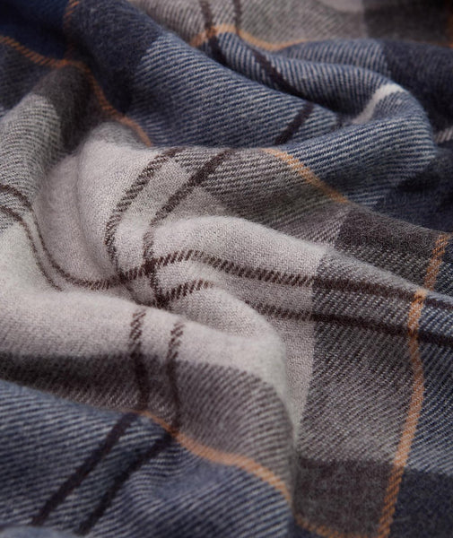 Barbour USC0300-TN38 Galingale Tartan Scarf, Midnight Blue-Grey