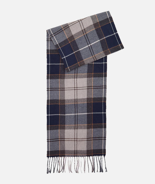 Barbour USC0300-TN38 Galingale Tartan Scarf, Midnight Blue-Grey