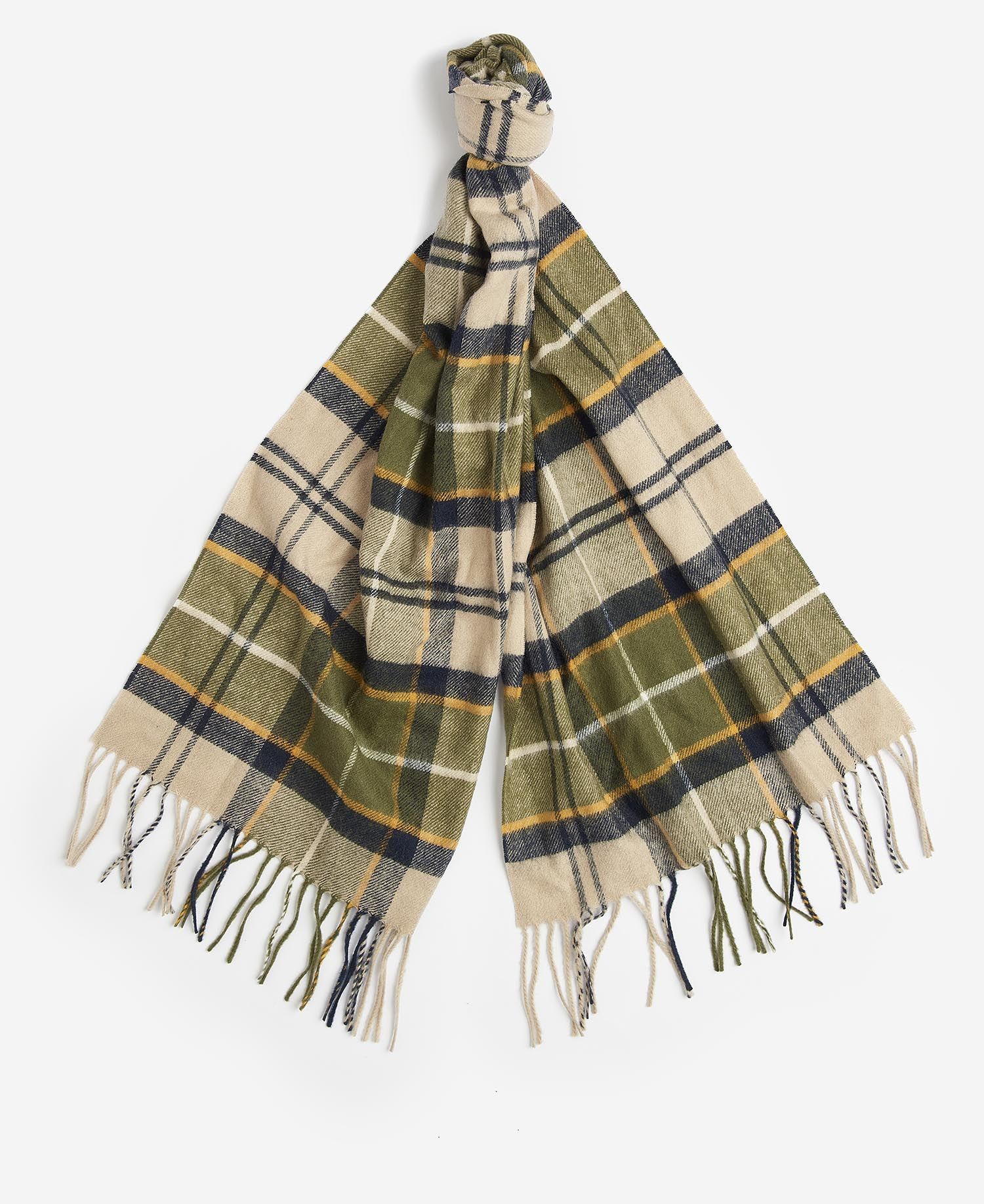 Barbour USC0324-TN16 Yaxley Tartan Scarf FOREST MIST TARTAN